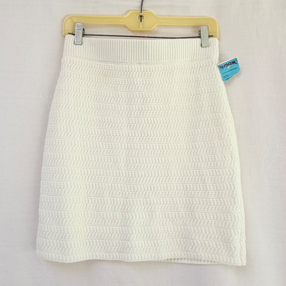 House of Harlow 1960 Crochet Mini Skirt Womens Small Cream Knit Boho RN137198